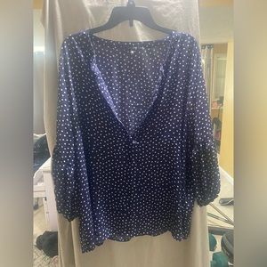 Blue polka dot top